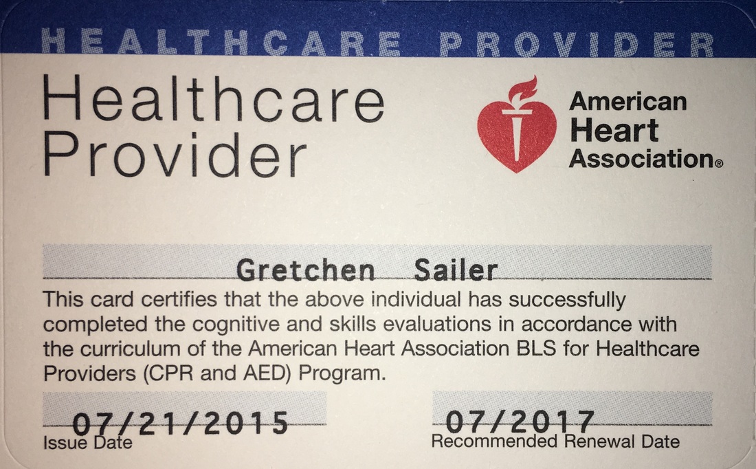 Credentials / Certifications Gretchen Sailer